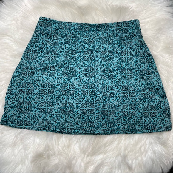 #0214 Tranquility A-Line Turquoise & Black Skort Resort Wear-S - Picture 2 of 6